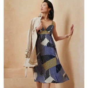 EUC *BANANA REPUBLIC* Women's Casual Empire-Waist Midi Chiffon Summer Dress 2